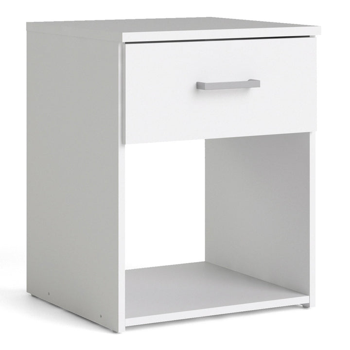 Space Bedside 1 Drawer in White - TidySpaces