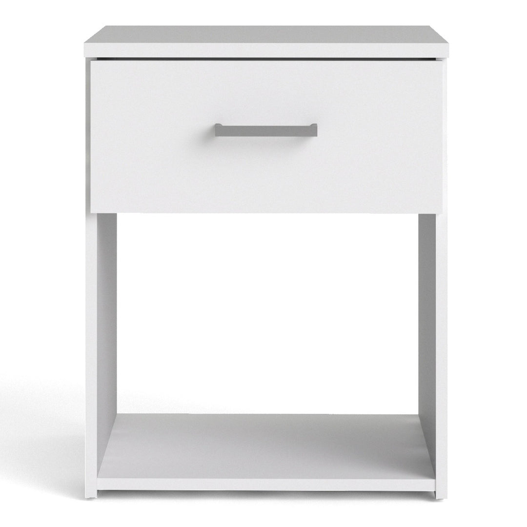 Space Bedside 1 Drawer in White - TidySpaces