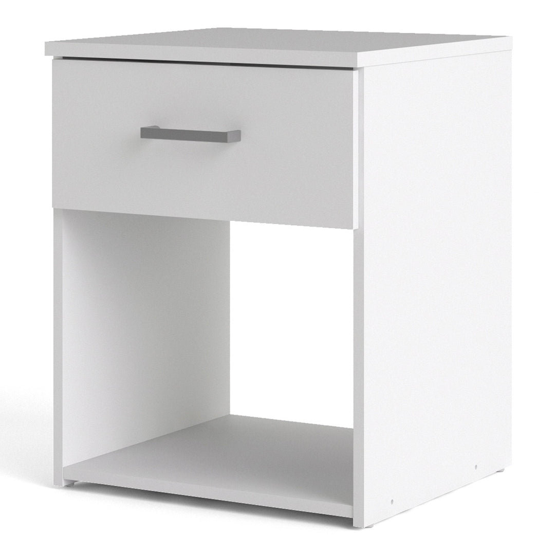 Space Bedside 1 Drawer in White - TidySpaces