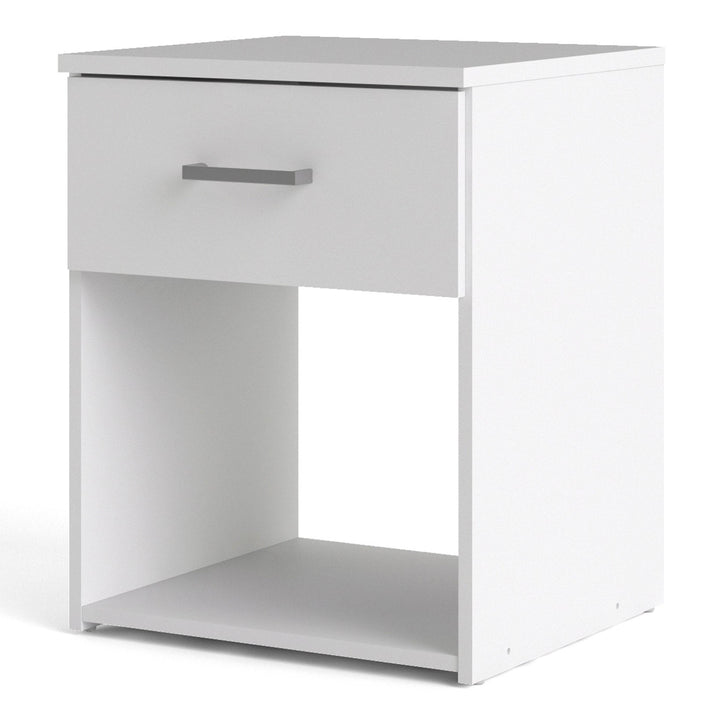 Space Bedside 1 Drawer in White - TidySpaces