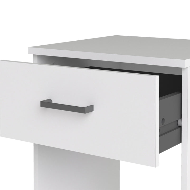 Space Bedside 1 Drawer in White - TidySpaces