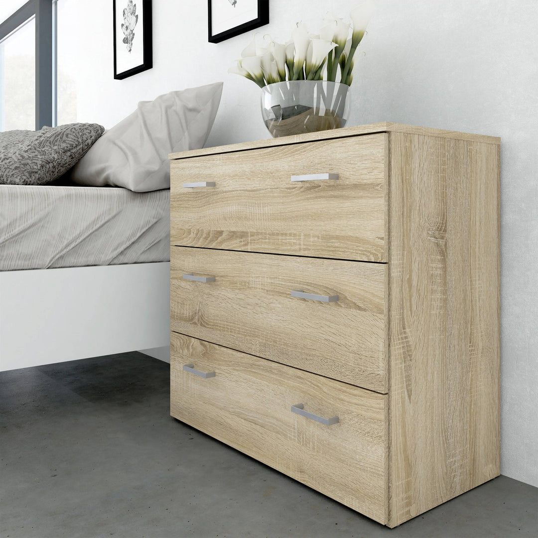 Space Chest of 3 Drawers in Oak - TidySpaces