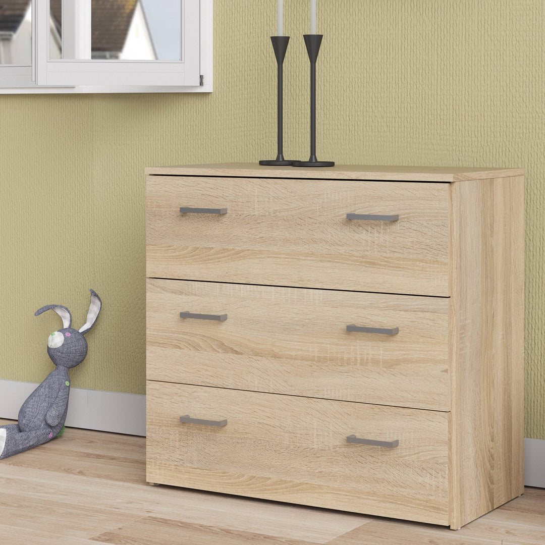 Space Chest of 3 Drawers in Oak - TidySpaces