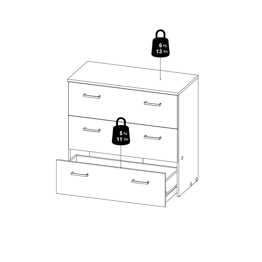 Space Chest of 3 Drawers in White - TidySpaces