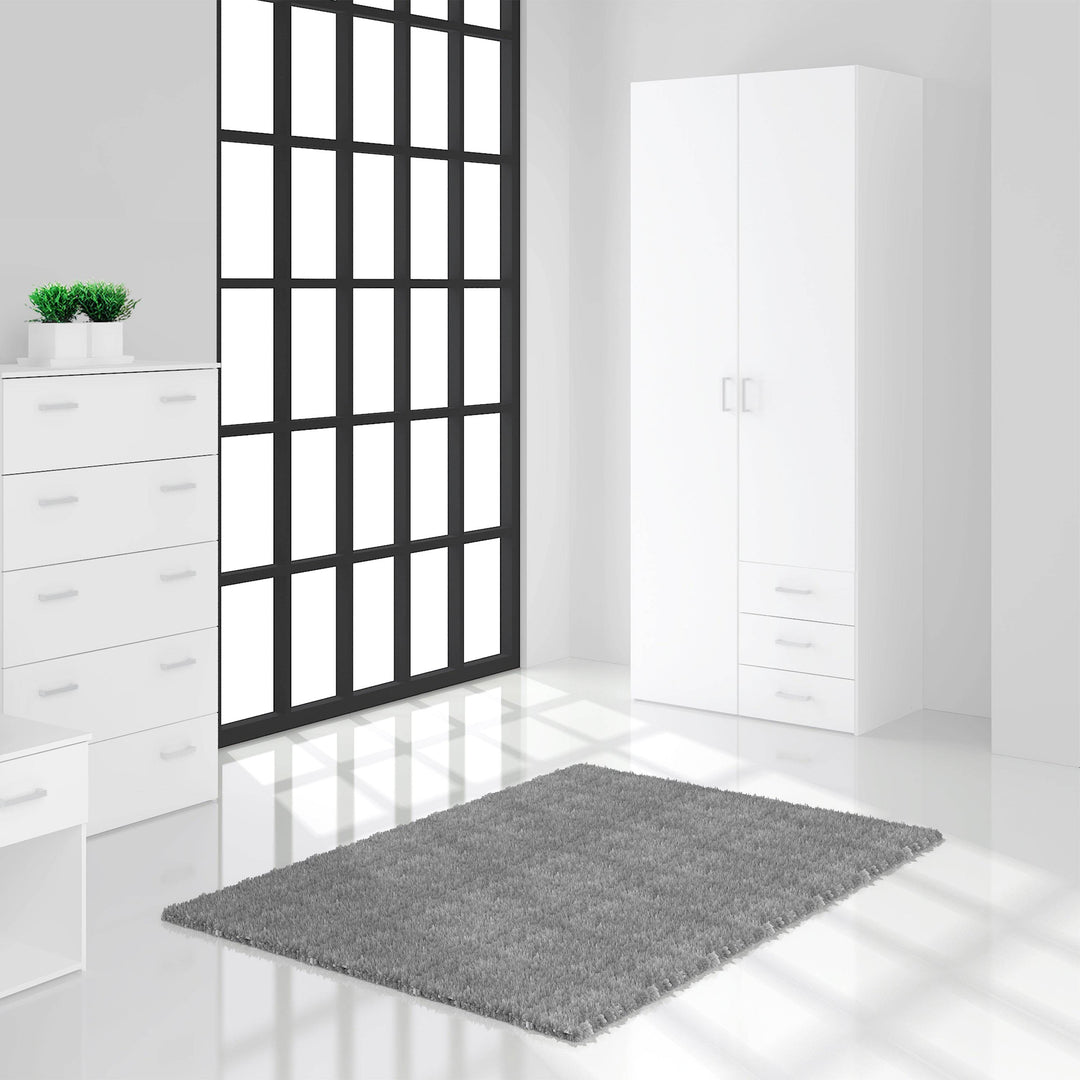 Space Wardrobe - 2 Doors 3 Drawers in White 2000 - TidySpaces