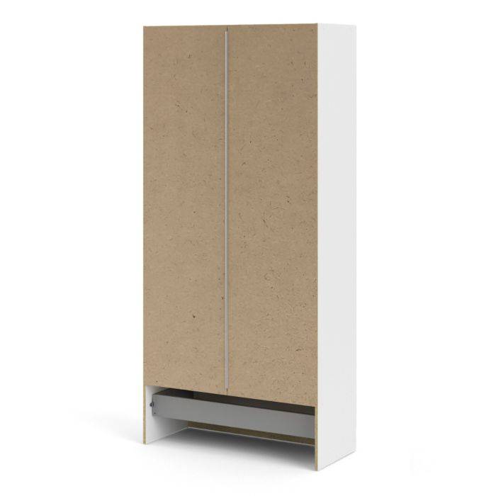 Space Wardrobe with 2 Doors + 1 Drawer in White 1750 - TidySpaces