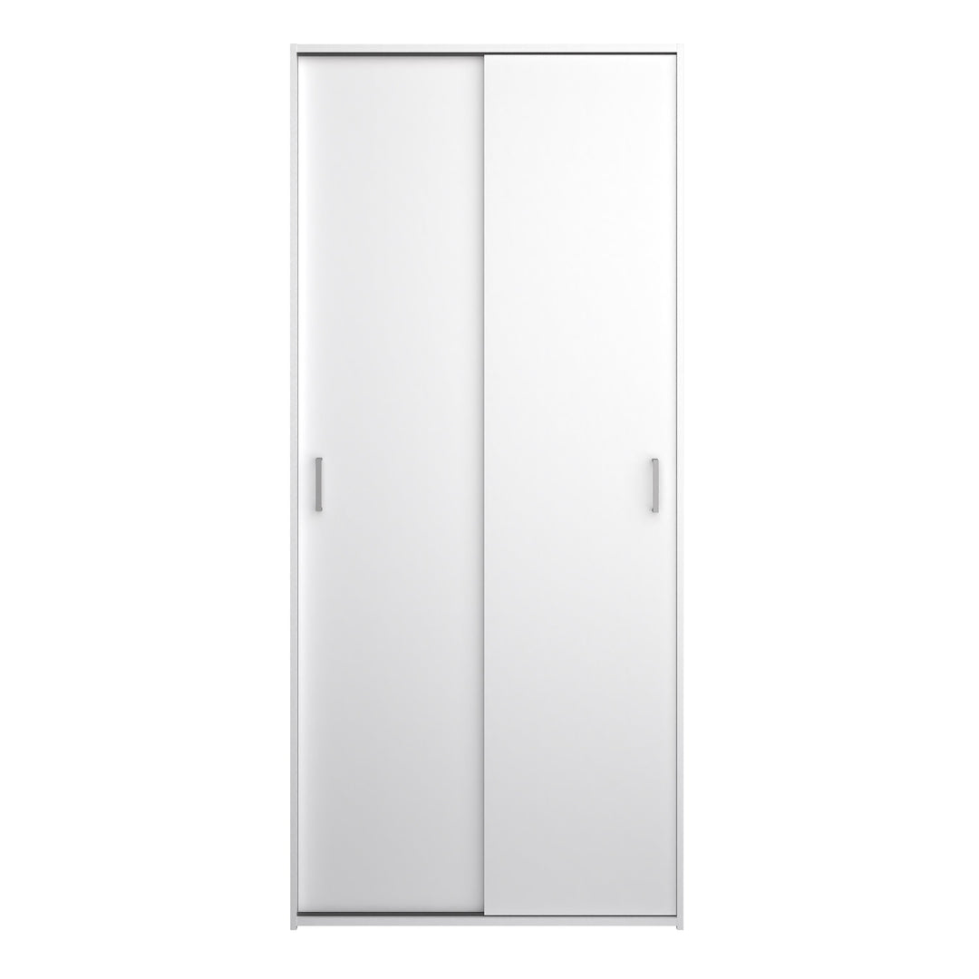 Space Wardrobe with 2 Sliding Doors in White - TidySpaces