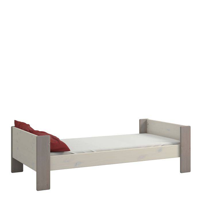 Steens for Kids Single Bed in Whitewash Grey Brown Lacquered - TidySpaces