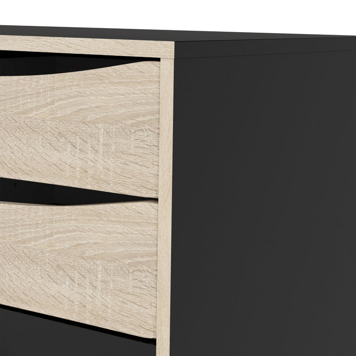 Stubbe Sideboard with 1 door + 3 drawers in Matt Black Oak - TidySpaces