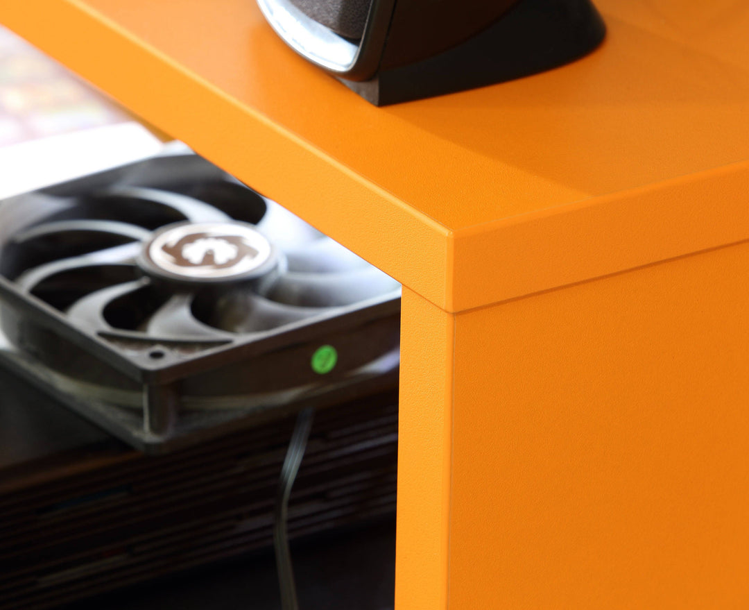 Tezaur Gaming Desk with LED in Matt Black/Orange
