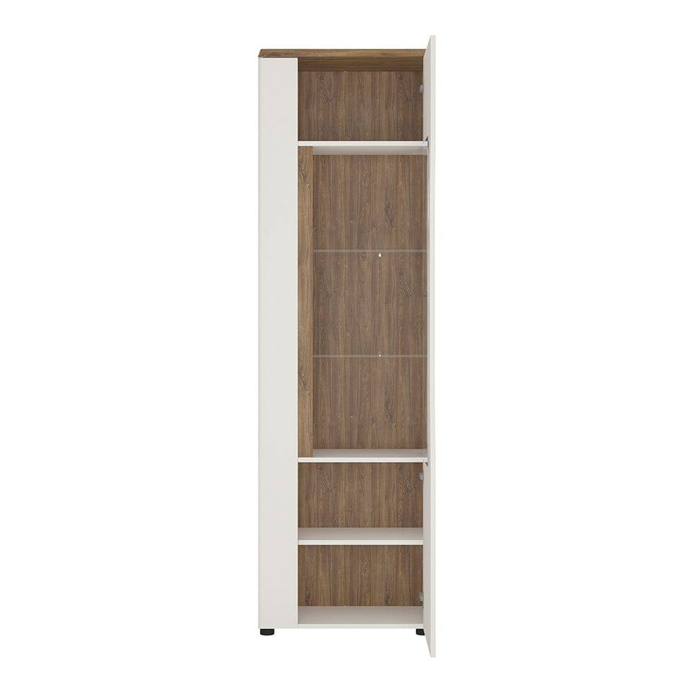 Toledo 1 door display cabinet (RH) in White and Oak - TidySpaces