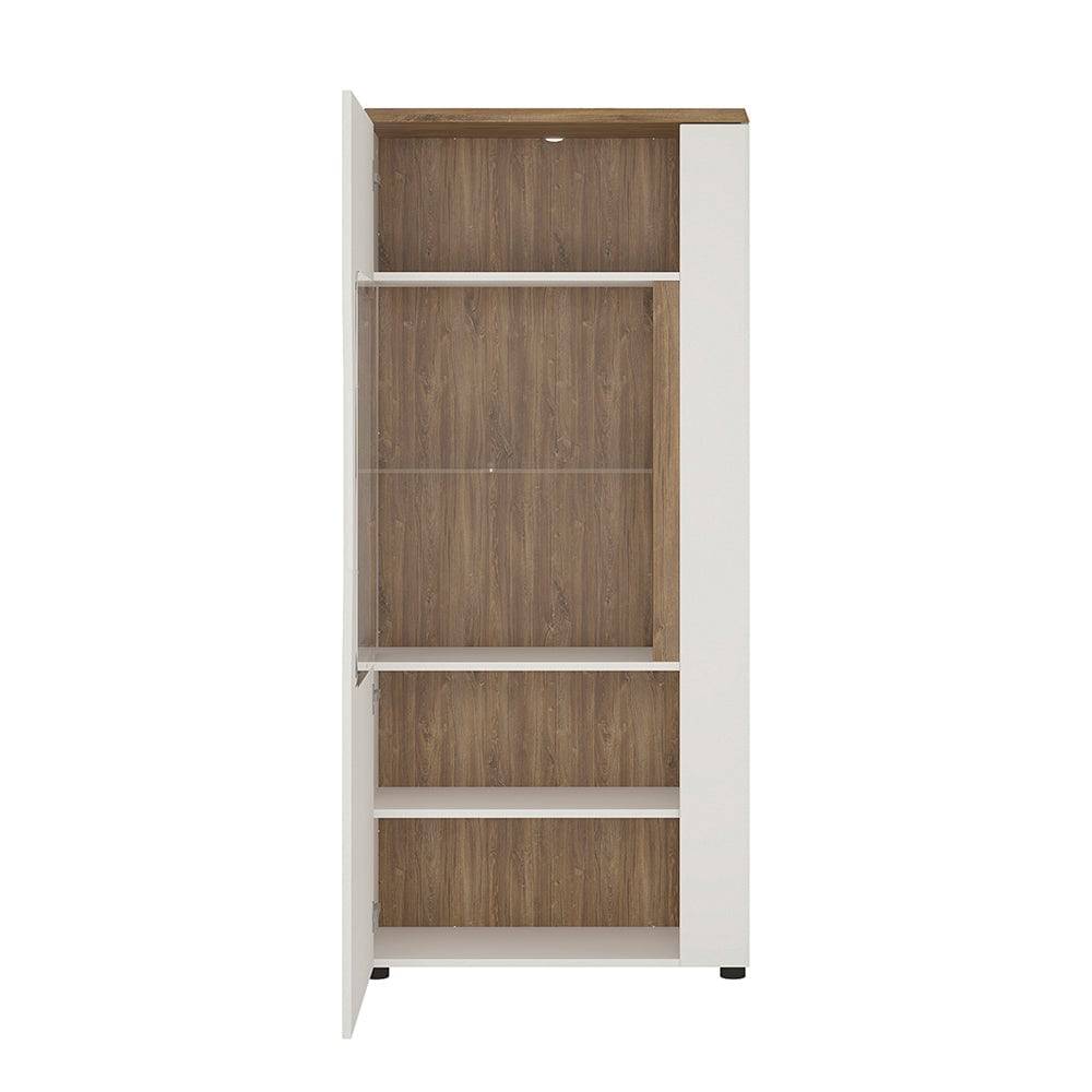 Toledo 1 door low display cabinet (LH) in White and Oak - TidySpaces