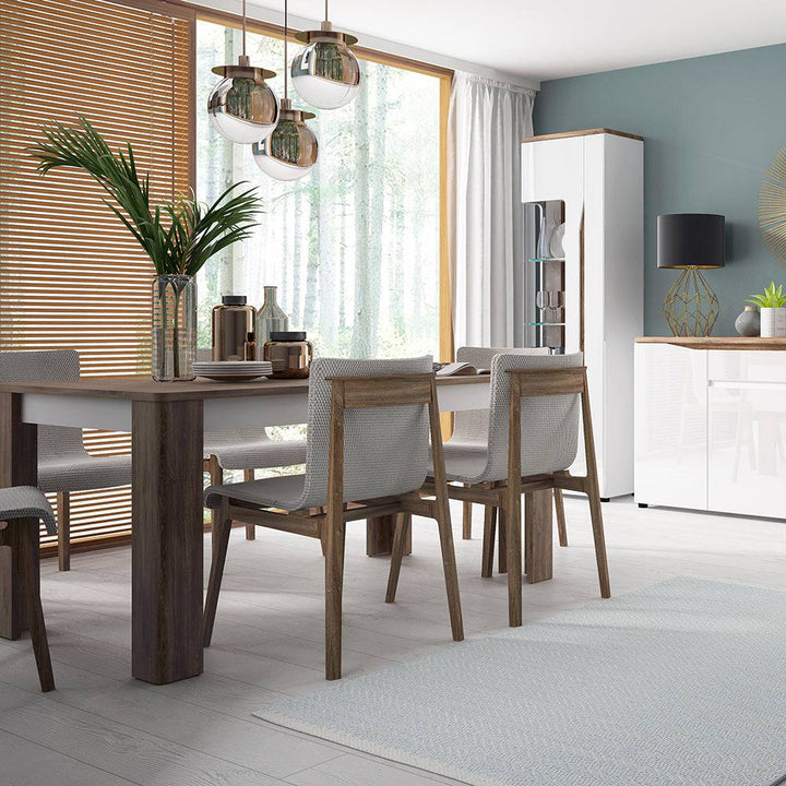 Toledo extending dining table in White and Oak - TidySpaces