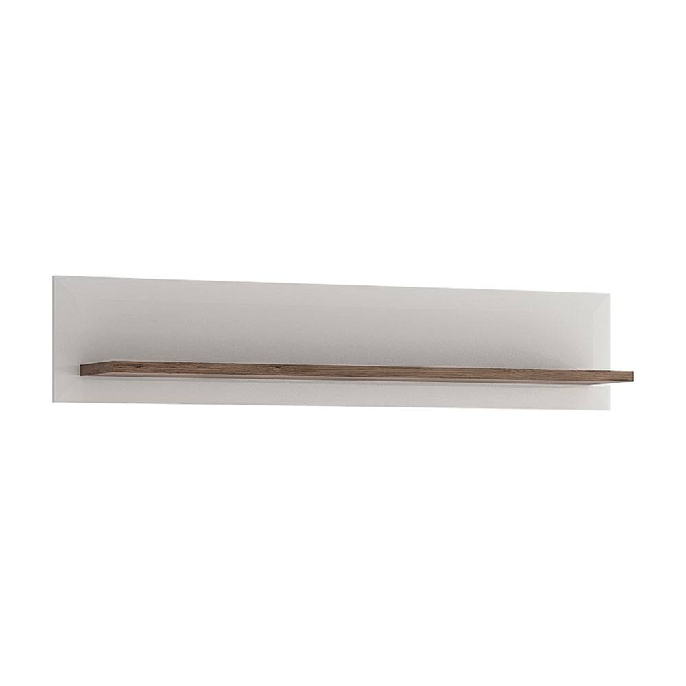 Toronto 125 cm Wall shelf In White and Oak - TidySpaces