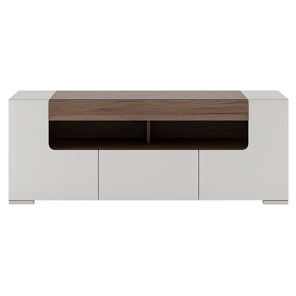 Toronto 140 cm wide TV Cabinet In White and Oak - TidySpaces