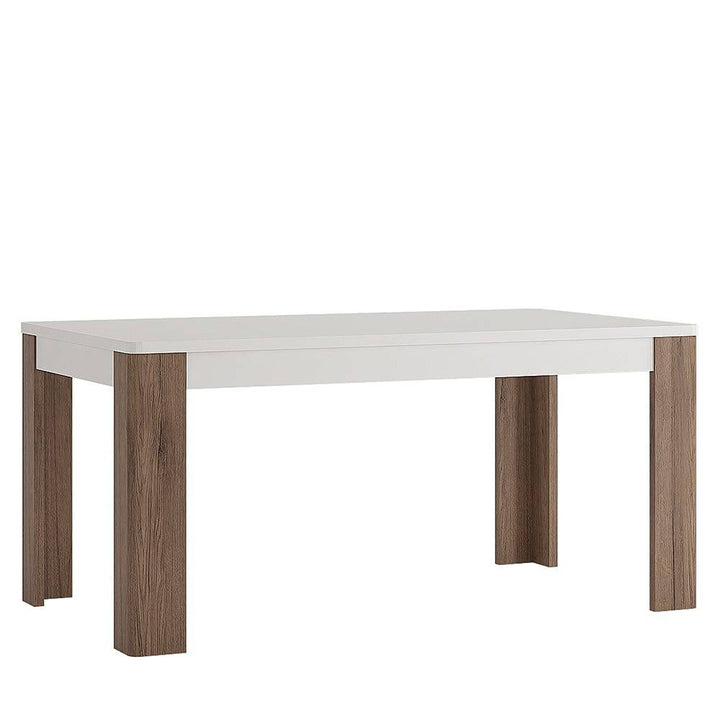 Toronto 160 cm Dining Table In White and Oak - TidySpaces