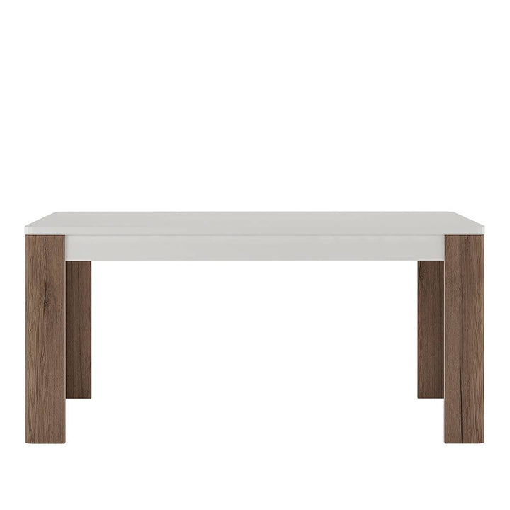 Toronto 160 cm Dining Table In White and Oak - TidySpaces