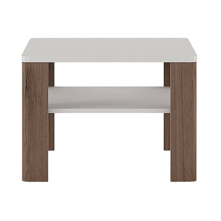 Toronto Coffee Table with shelf In White and Oak - TidySpaces