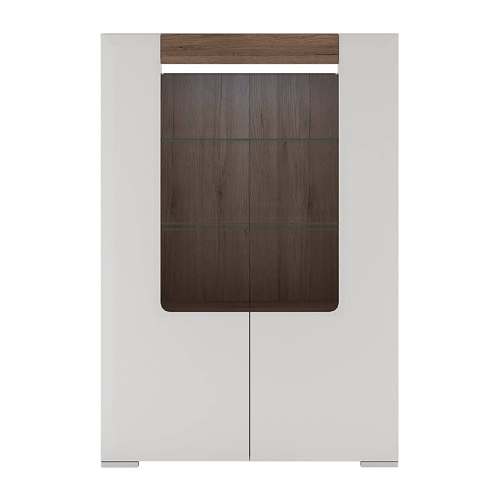 Toronto Low glazed 2 door display cabinet with internal shelves (inc. Plexi Lighting) - TidySpaces