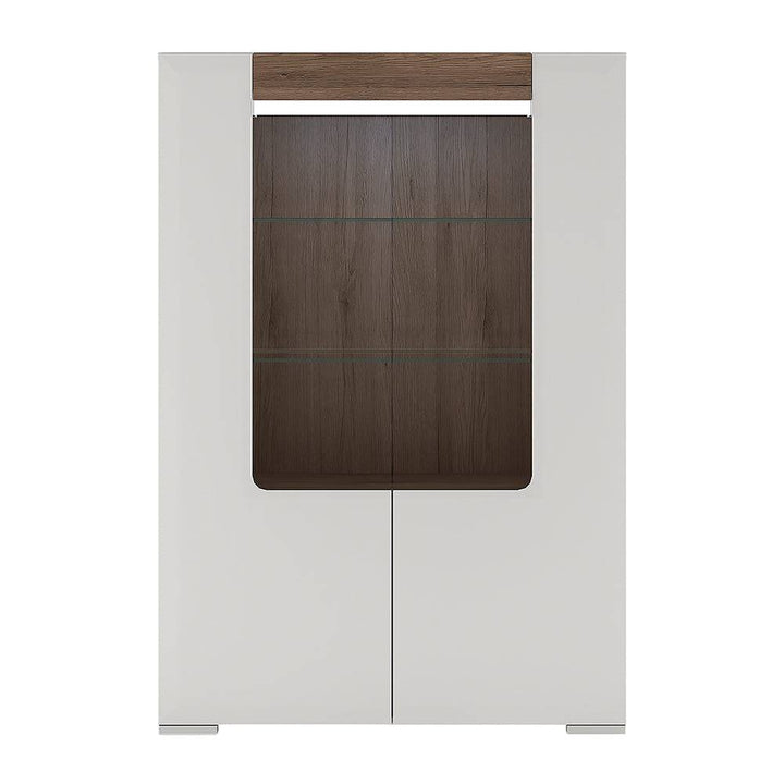 Toronto Low glazed 2 door display cabinet with internal shelves (inc. Plexi Lighting) - TidySpaces