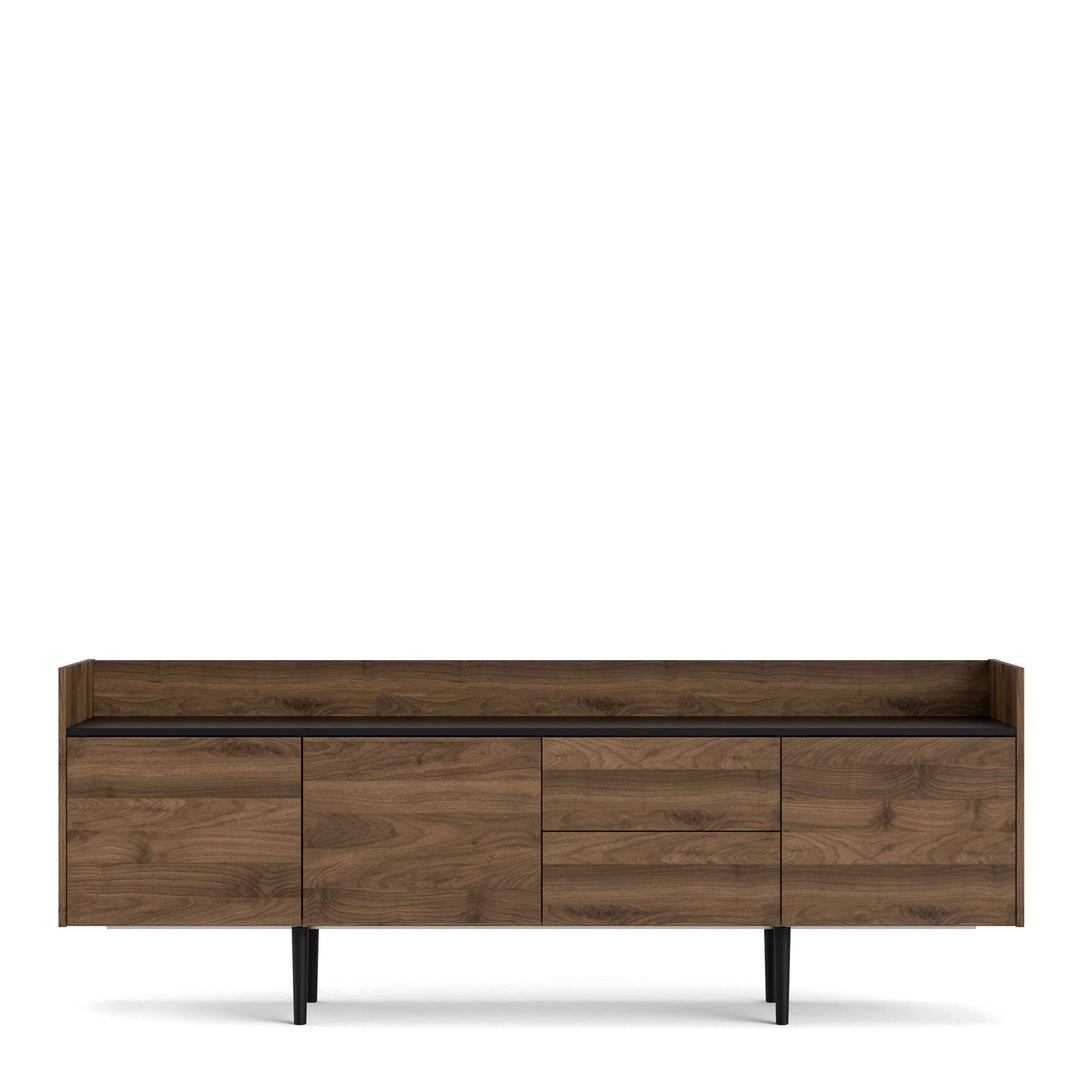 Unit Sideboard 2 Drawers 3 Doors in Walnut and Black - TidySpaces