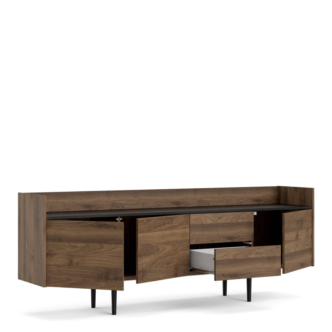 Unit Sideboard 2 Drawers 3 Doors in Walnut and Black - TidySpaces