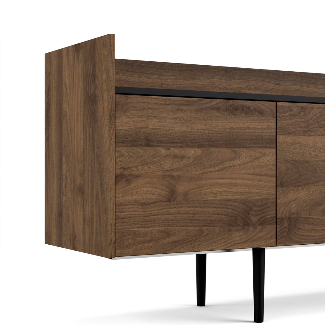 Unit Sideboard 2 Drawers 3 Doors in Walnut and Black - TidySpaces