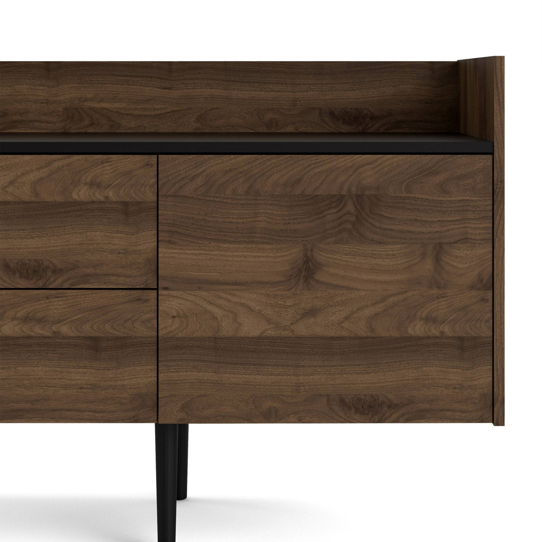 Unit Sideboard 2 Drawers 3 Doors in Walnut and Black - TidySpaces