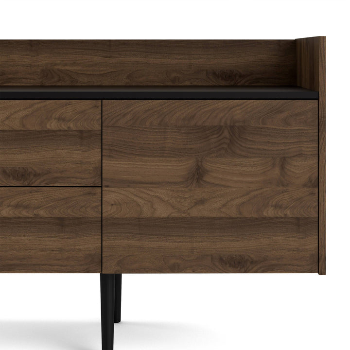 Unit Sideboard 2 Drawers 3 Doors in Walnut and Black - TidySpaces