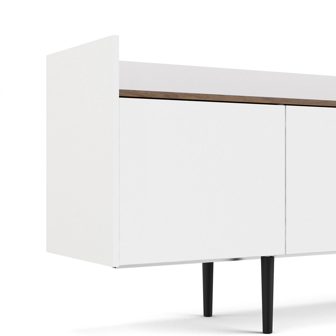 Unit Sideboard 2 Drawers 3 Doors in White and Walnut - TidySpaces