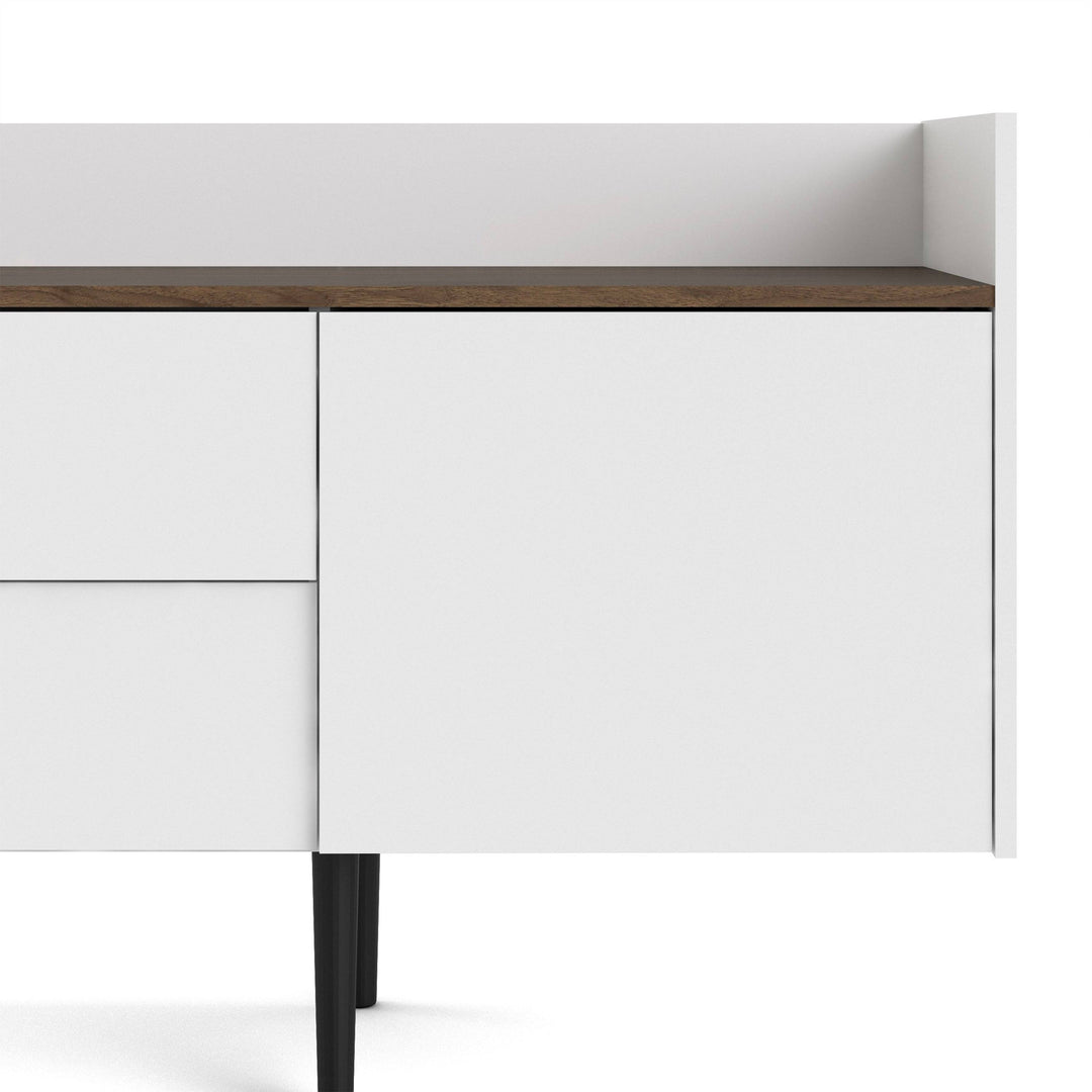 Unit Sideboard 2 Drawers 3 Doors in White and Walnut - TidySpaces