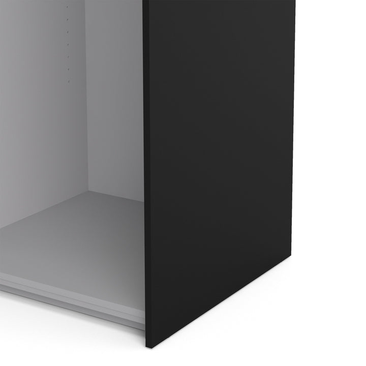 Verona Sliding Wardrobe 120cm in Black Matt with Black Matt Doors with 5 Shelves - TidySpaces