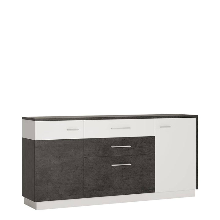 Zingaro 2 door 2 drawer 1 compartment sideboard in Grey and White - TidySpaces