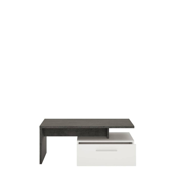 Zingaro 2 drawer coffee table in Grey and White - TidySpaces