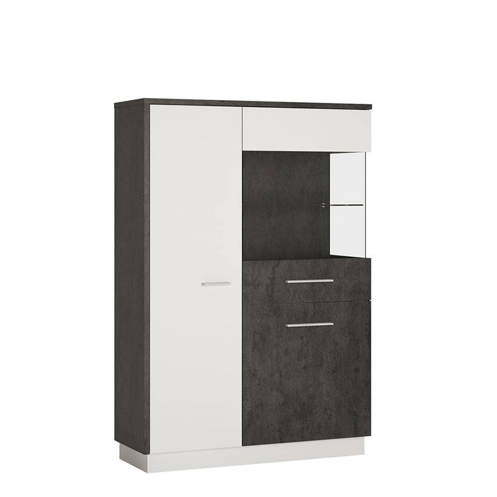 Zingaro Low display cabinet (RH) in Grey and White - TidySpaces