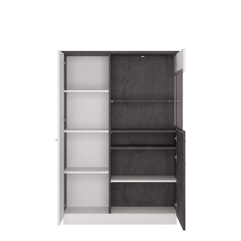 Zingaro Low display cabinet (RH) in Grey and White - TidySpaces