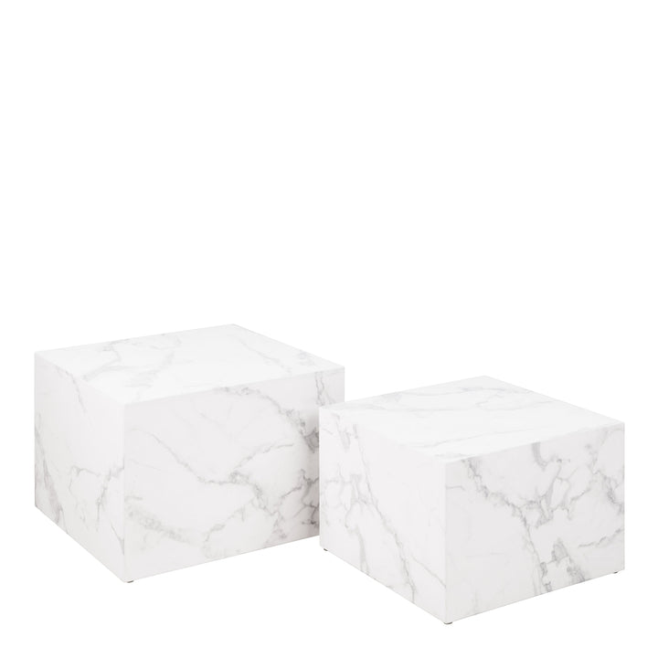 Dice Square Coffee Table Set in White - TidySpaces