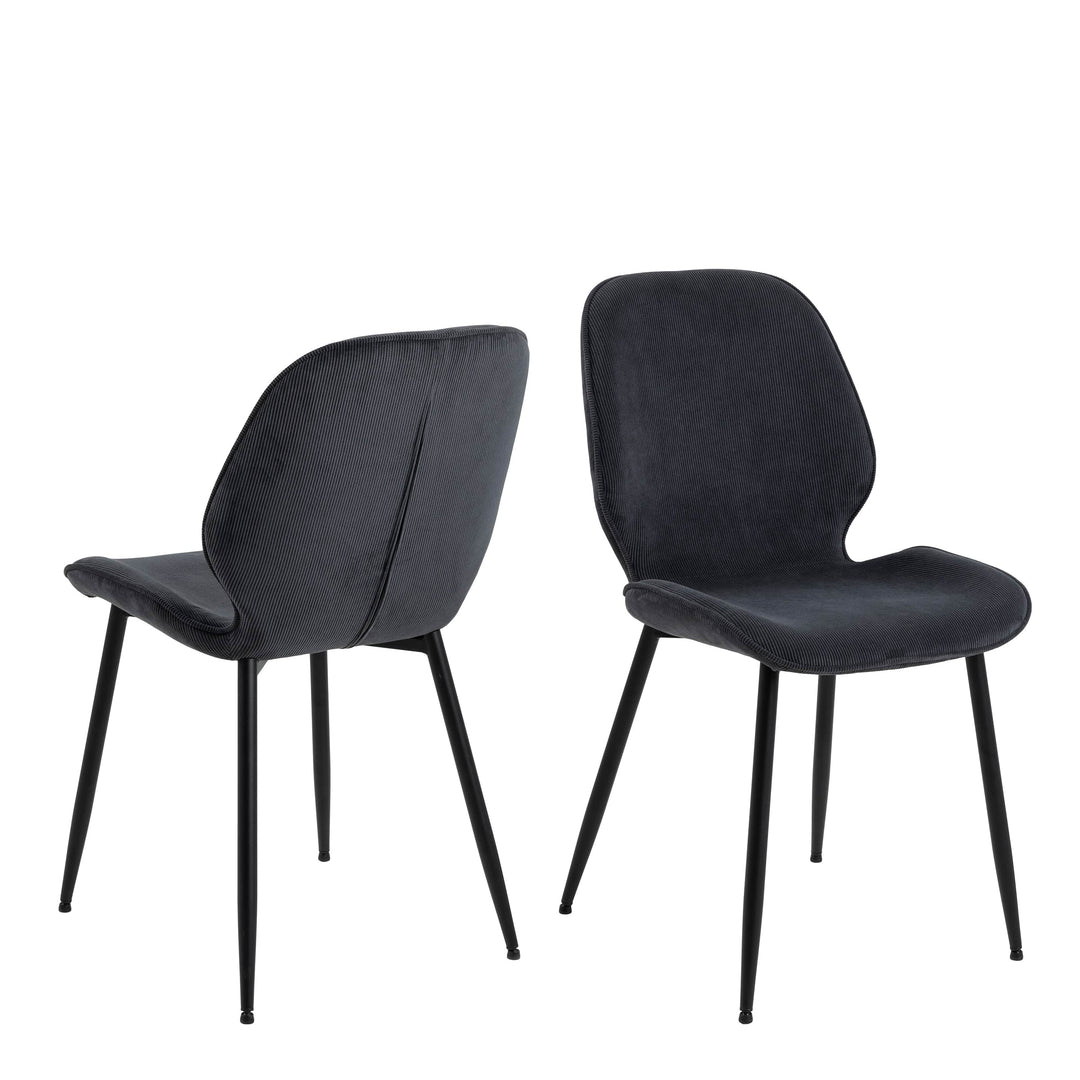 Femke Dining chair in Anthracite Set of 4 - TidySpaces