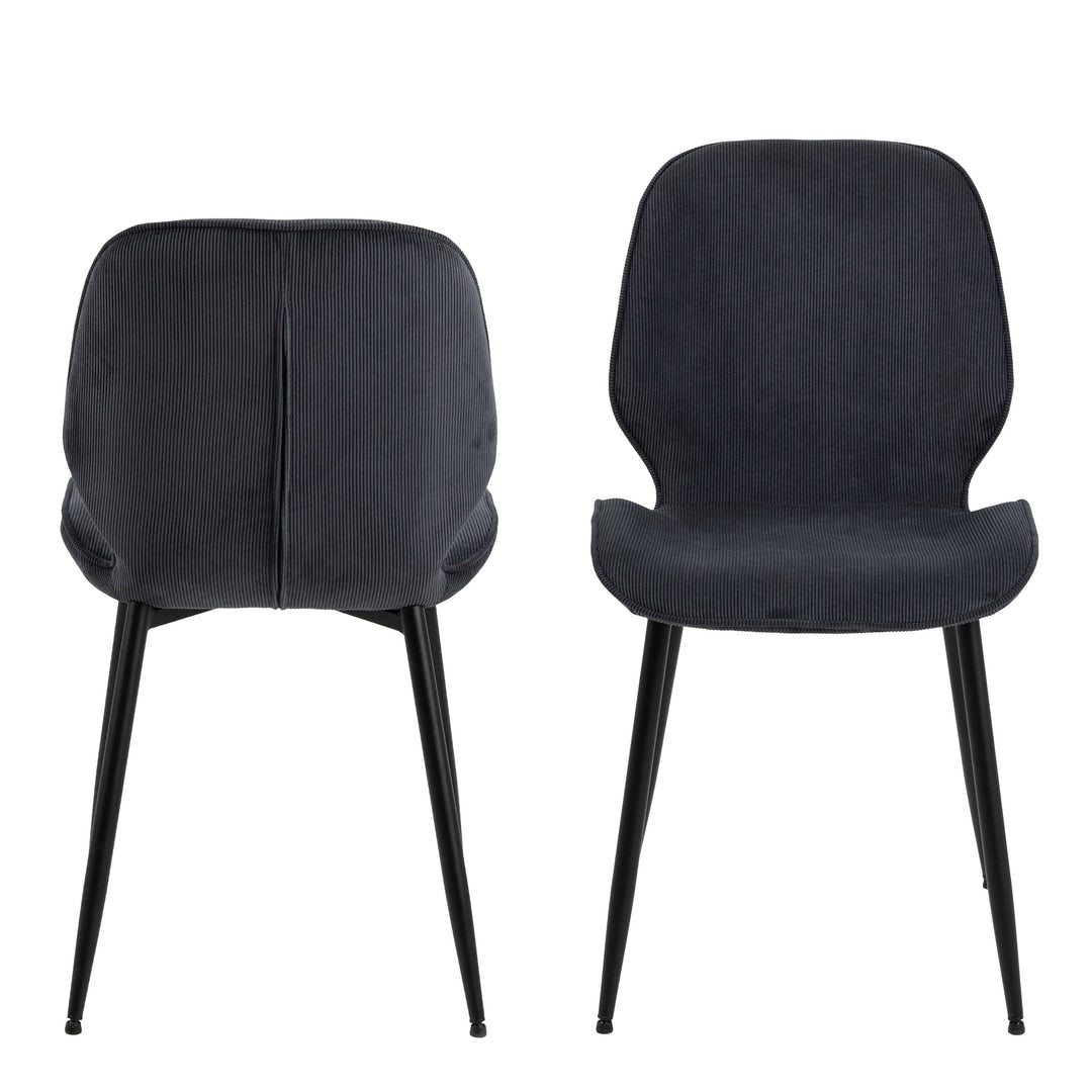 Femke Dining chair in Anthracite Set of 4 - TidySpaces