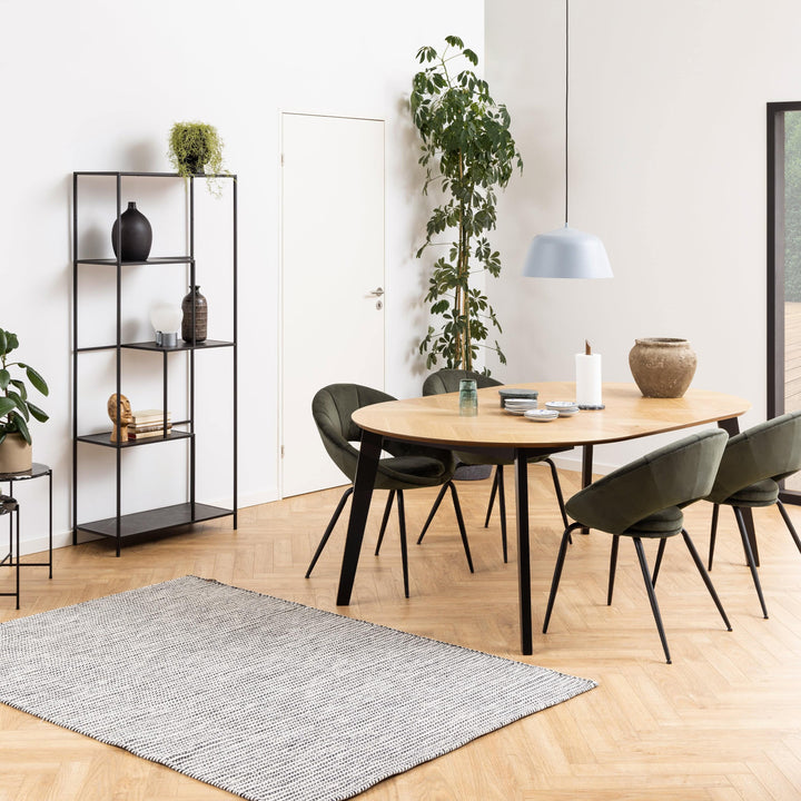 Georgetown Round Dining Table in Oak & Black - TidySpaces