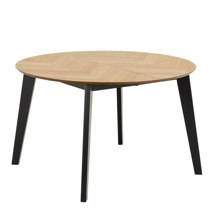 Georgetown Round Dining Table in Oak & Black - TidySpaces