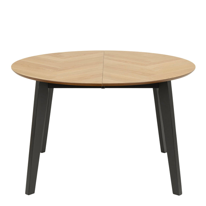 Georgetown Round Dining Table in Oak & Black - TidySpaces