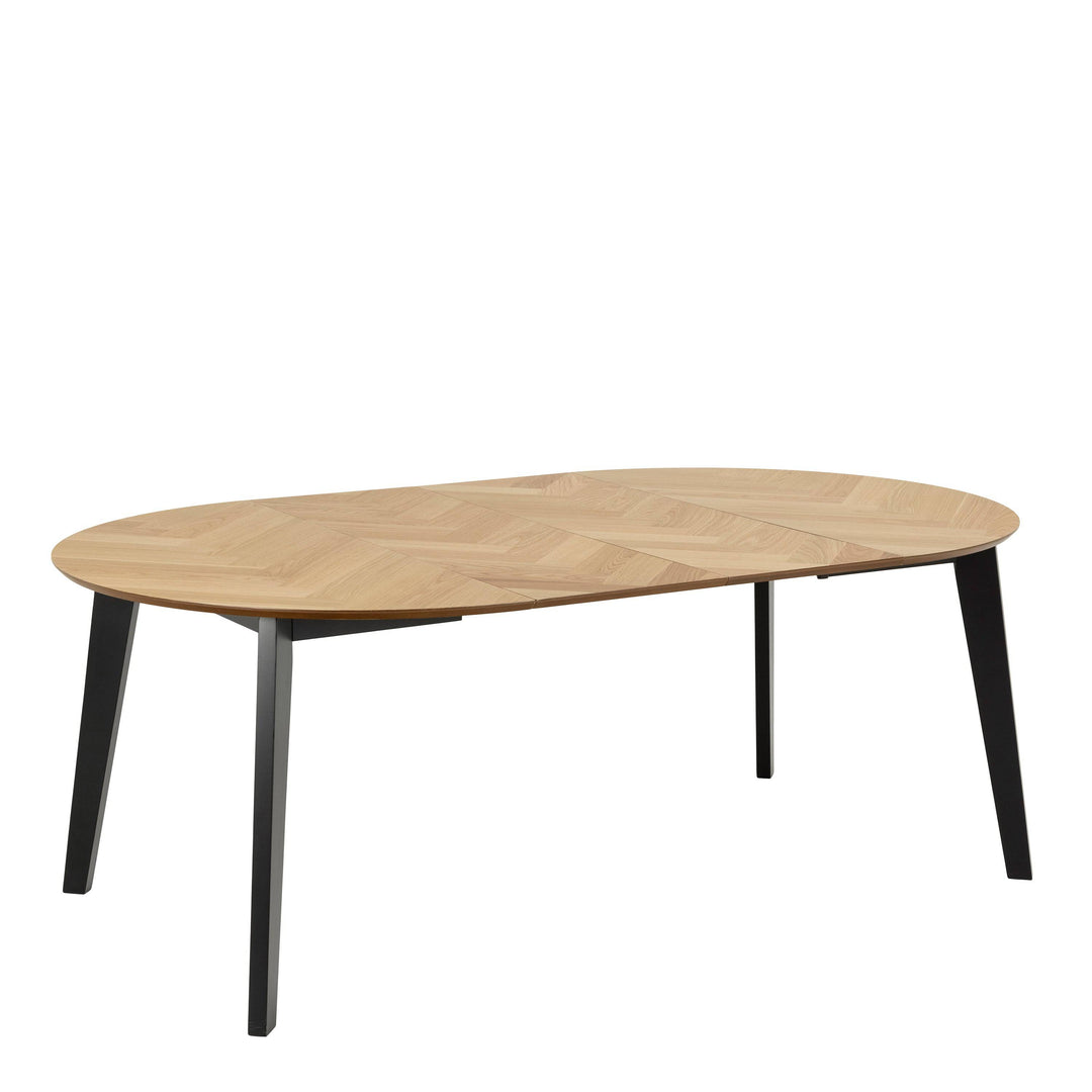 Georgetown Round Dining Table in Oak & Black - TidySpaces