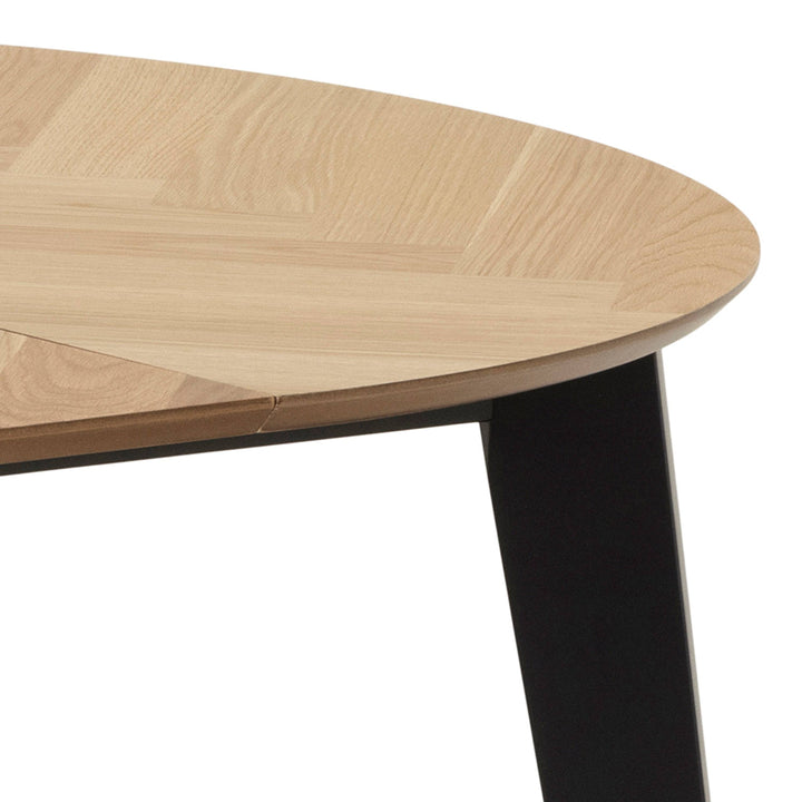 Georgetown Round Dining Table in Oak & Black - TidySpaces