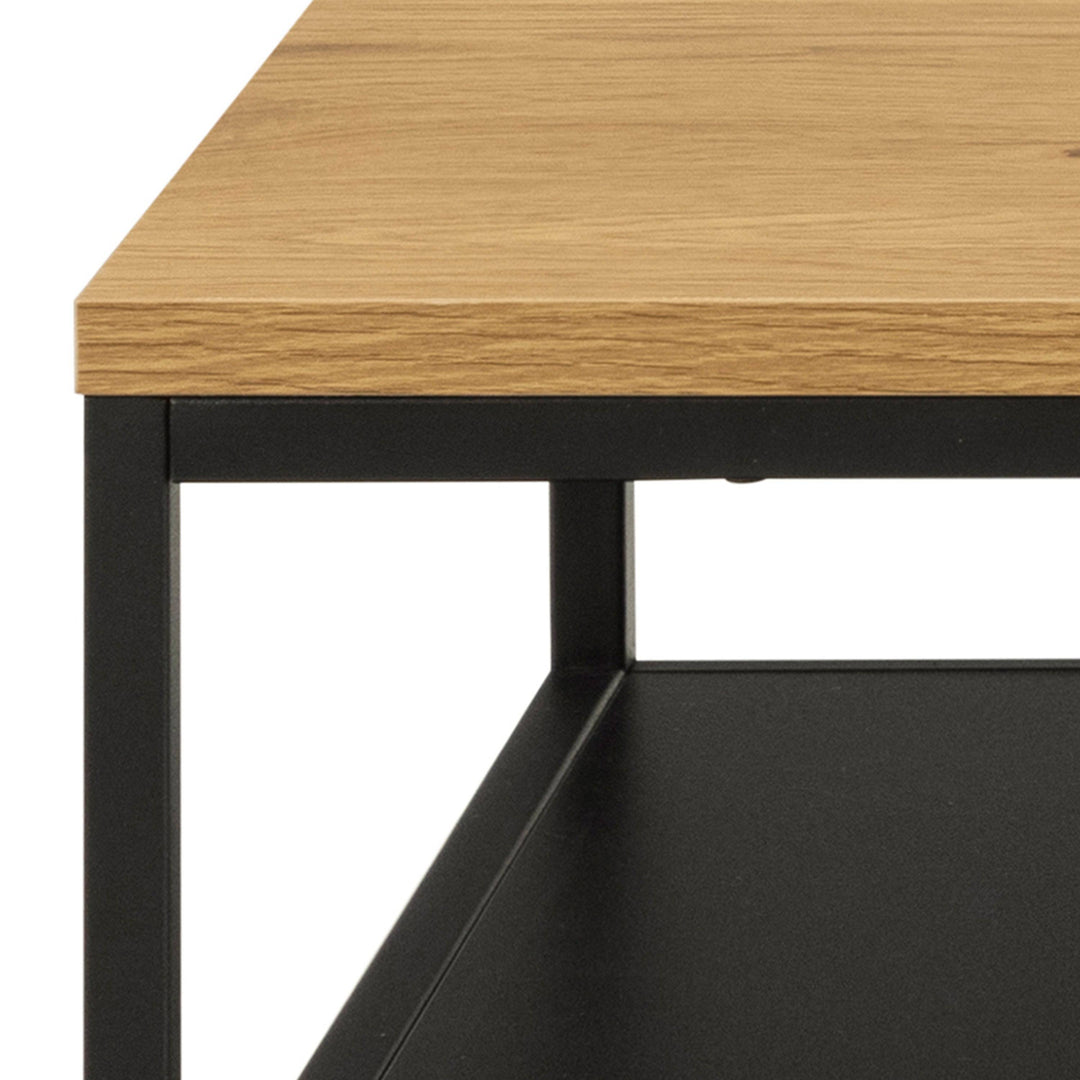 Gila Coffee Table with Open Shelf in Oak & Black - TidySpaces