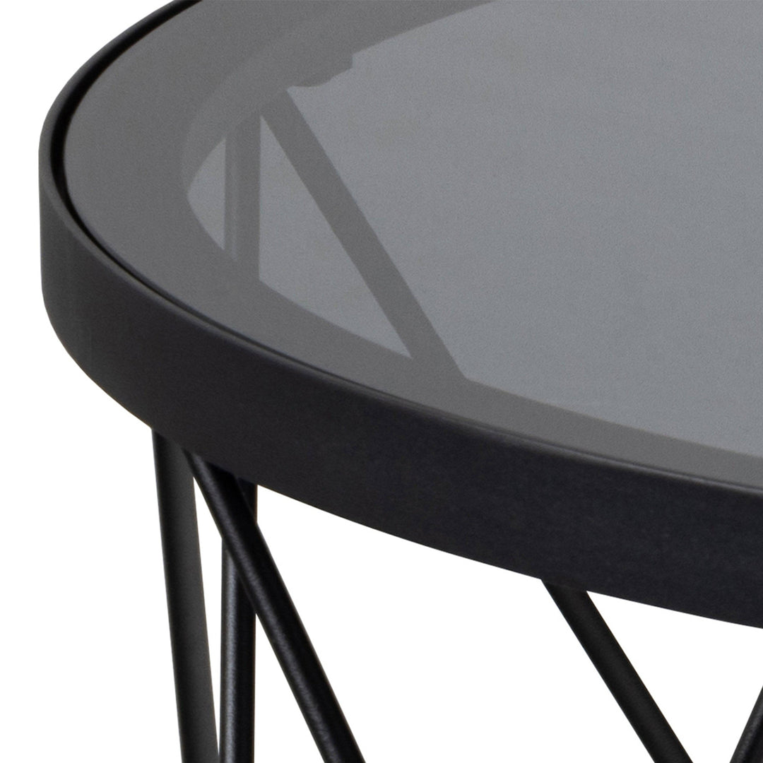 Halstow Coffee Table in Black with Smoked Glass Top - TidySpaces