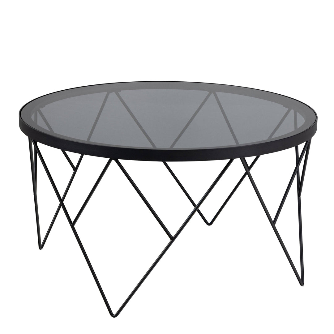 Halstow Coffee Table in Black with Smoked Glass Top - TidySpaces