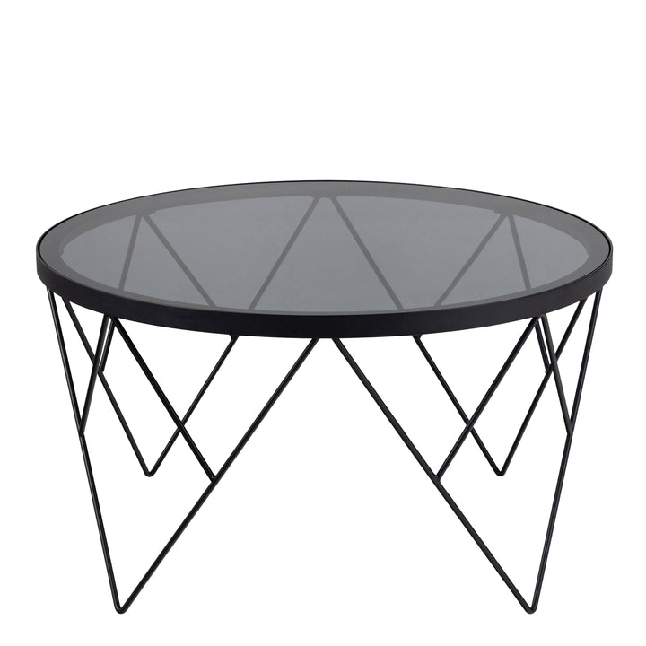 Halstow Coffee Table in Black with Smoked Glass Top - TidySpaces