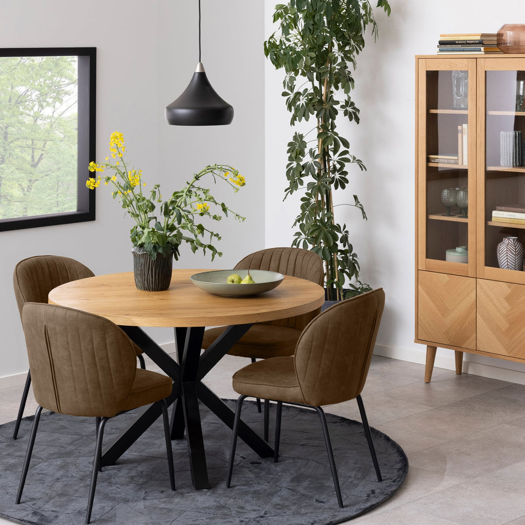 Heaven Dining Table in Oak with Black Legs - TidySpaces