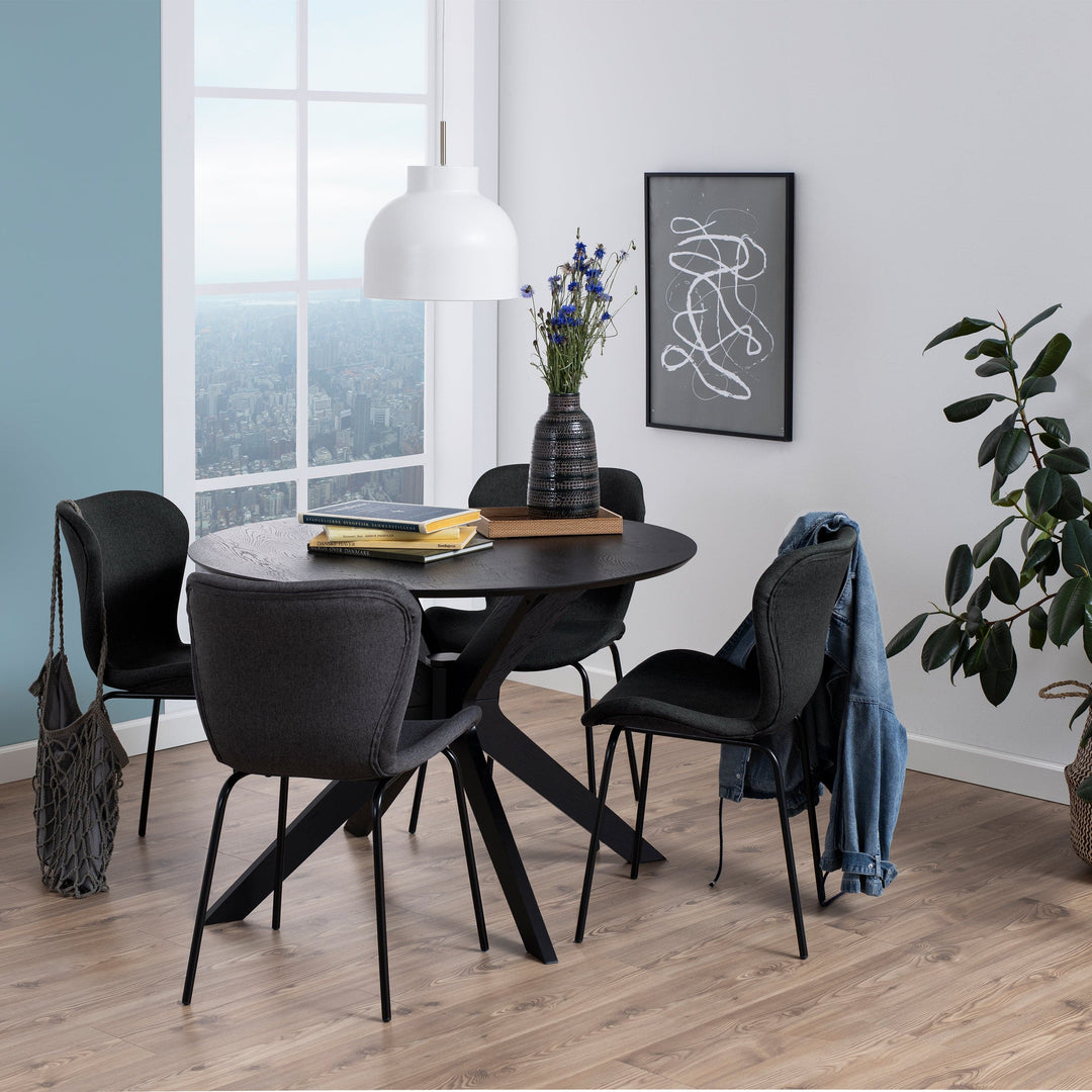 I_Duncan Round Coffee Tablein Black 105x75cm - TidySpaces